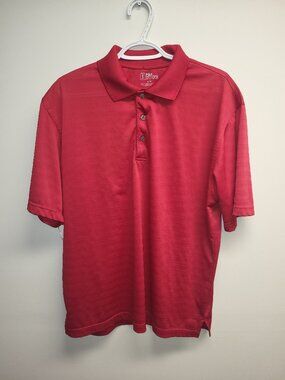 PGA TOUR Red Polo Shirt Men's Short Sleeve Golf Performance Shirt